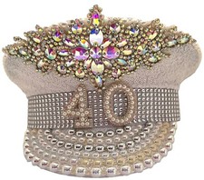 Womens 40th Birthday Sequin Hat Party 40 Captains Hat Festival 40th gift ideas