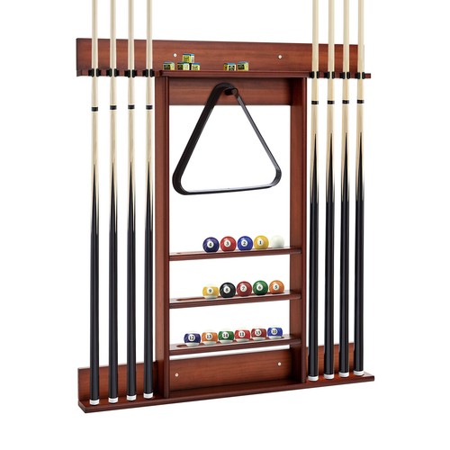 Wall mounted pool cue holder - wall,