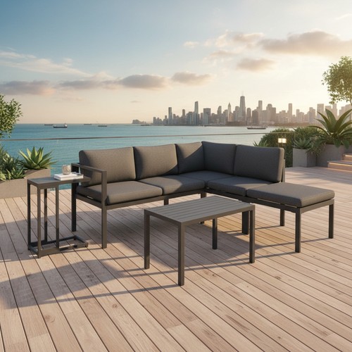Set chairs aluminium corner - set,