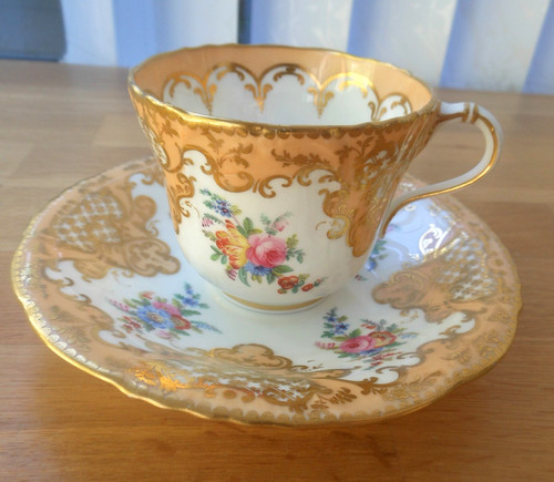 Antique teacup saucer c 1850 - antique,