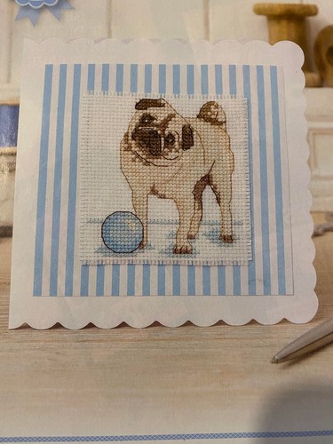 Adorable pug dog cross stitch - pug,