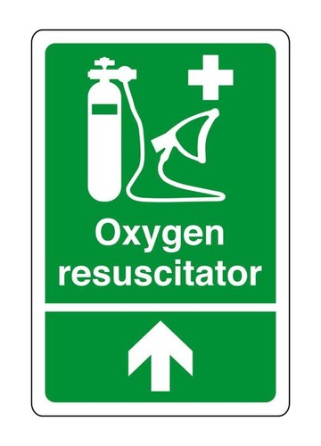 Oxygen resuscitator arrow - , up