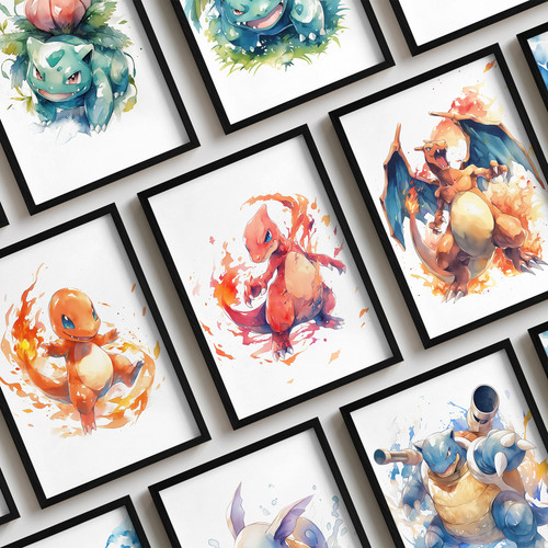 Pokémon evolution wall art - pokémon,