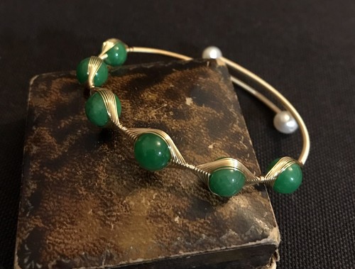 Vintage style natural jade - style,