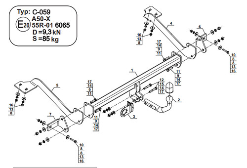 Tow bar for - tow, toyota
