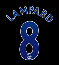 2007-2013 Lampard 8 Chelsea EPL NAME AND NUMBER SET, Home Away UK
