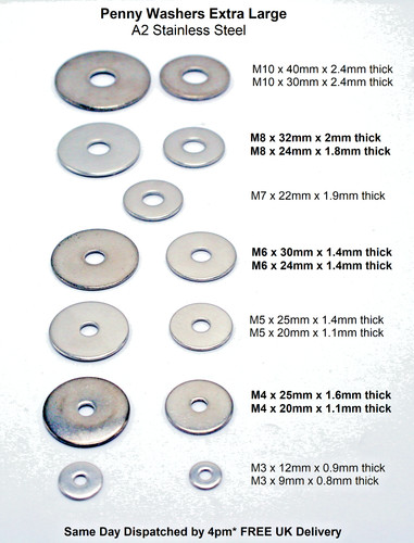 Penny washers m6 m7 - m6,