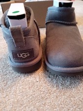 Brand New With Label And Box Grey Unisex Kids Short Ugg Boots