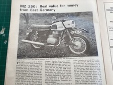 MZ250 TEST MOTORCYCLE MAGAZINE ARTICLE