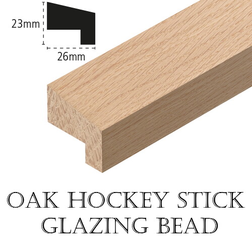 Solid oak glazing bead hockey - oak,