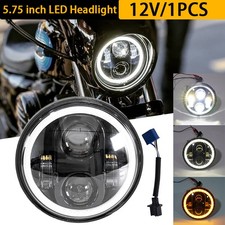 Universal Round Headlight DRL LED Turn Signal Light Motorcycle 5-3/4" 5.75 inch