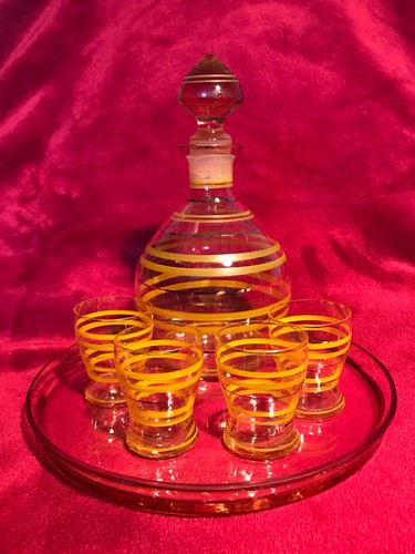 Vintage glass sherry set - sherry,