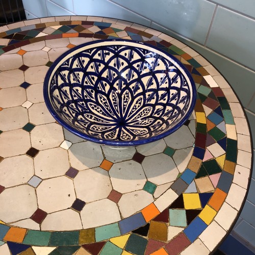 Moroccan hand painted - painted, bowl