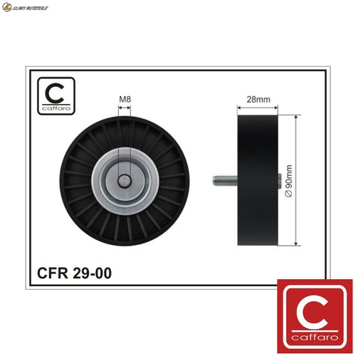 Idler guide pulley - idler, v-ribbed