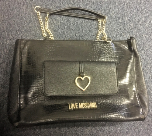 Love moschino black leather - black,