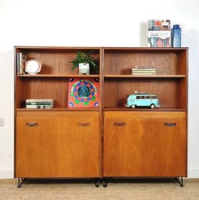 Vintage G Plan Bookcase Display Cabinet Bureau Teak Mid Century Hairpin legs