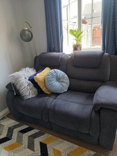 Fabric Recliner Sofa (Grey, Two Seater) Vancouver 2 Seater