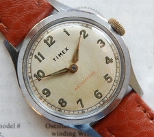 Vintage Timex Marlin Mens Watch Citca 1950's Serviced M21 Movement Working Well