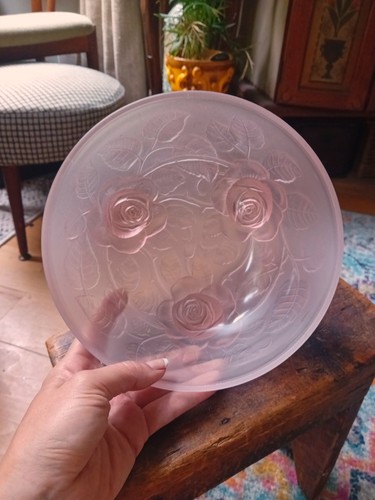 Art deco frosted pink glass - deco,