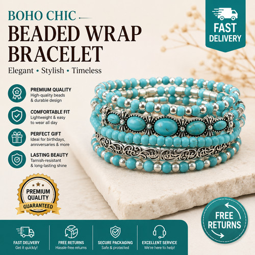 Green turquoise beaded - green,