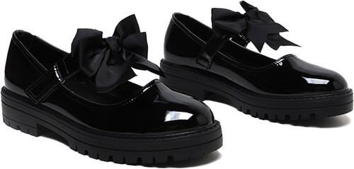 Girls black patent mary - black,