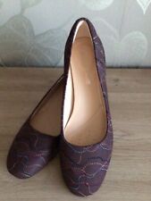 Clark’s Cushion Plus Orabella Alice Court Shoes Aubergine Embroidered UK 5.5D