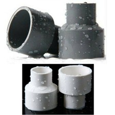 Rainwater Round Downpipe 63x50MM Reducer Pipe Joint Connector Adaptor White Gray