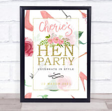 Hen Do Welcome Watercolour & Gold Personalised Event Party Decoration Sign