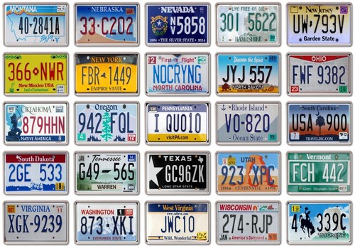 Fridge magnet license - magnet, plates