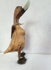 DCUK Carved Wooden Duck Bird Figure My Name is Winnie Distressed Wood Colour 