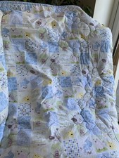 Handmade Reversible Cot Quilt ( Lightly Quilted Pls See Pics ) 100cm X 88cm