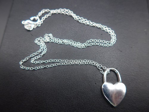 Silver heart padlock pendant - heart,