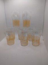 8 Vintage French Lemonade Cordial Glasses Tumbler floral Garden Decor Set retro