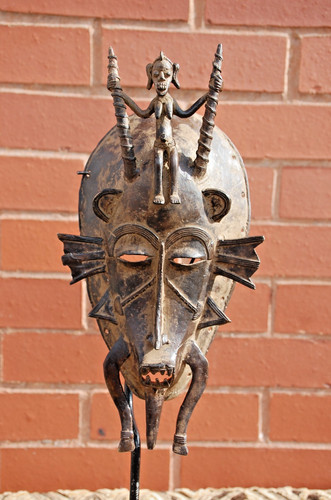 Senufo bronze face - bronze,