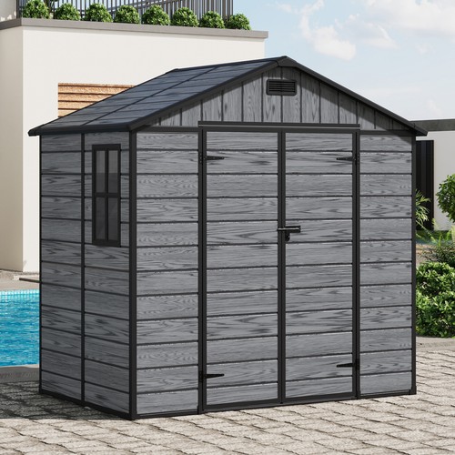 8x4ft plastic garden shed grey - 8x4ft,