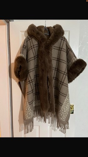 Cape pancho brown with - cape, in