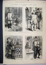 Old Antique Print Zoological Garden Monkey Cat Thick Skinned Animals 1880 19th