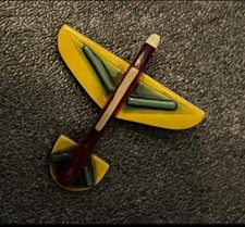 VINTAGE LUCITE CELLULOID AEROPLANE BROOCH
