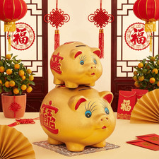 Ceramic Piggy Bank Good Luck