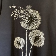 Ladies Bon Marche Black Top With Sparkly Flower Detail - Size S 36-38 ins - VGC