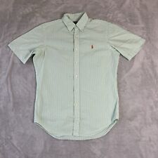 Ralph Lauren Vintage Men’s Seersucker Cotton Short Sleeve Check Shirt Green S