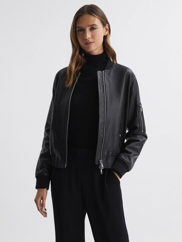 Reiss braidie bomber leather - bomber,