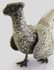 LARGE 7inch 197g RARE STERLING SILVER PHEASANT BIRD FIGURE 1973 HUNTING SHOOTING