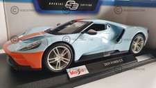 MAISTO 1:18 Scale - 2019 Ford GT in Blue/Orange Gulf Colour - Diecast Model Car