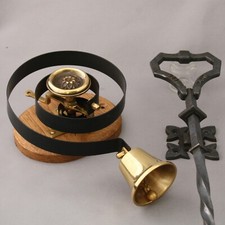Black Lichfield Front Door Bell Pull & Bell