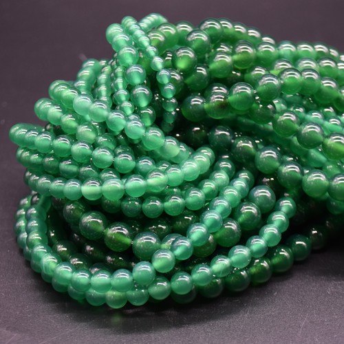 Green agate round beads 4mm - round,