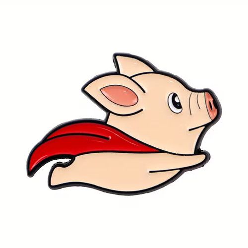 Flying pig enamel pin - , badge