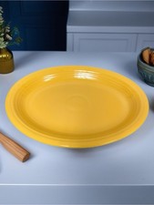 Vintage Fiesta Fiestaware Original Yellow Oval Platter Plate 12½" HLC