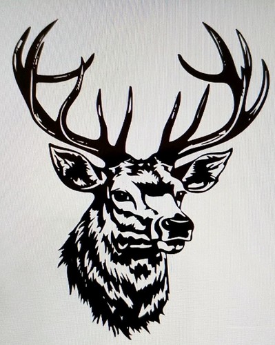 Stag head metal wall art - stag,