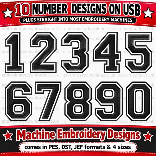 Numbers pes dst jef embroidery - dst,